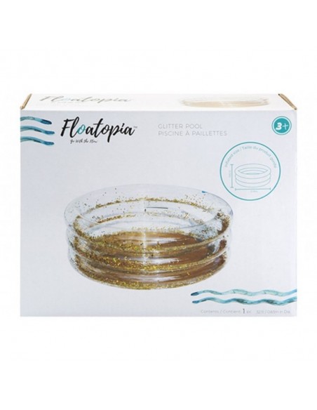 PISCINA TRANSPARENT AMB PURPURINA DAURADA 90X30CM
