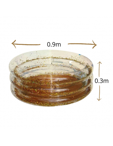 PISCINA TRANSPARENT AMB PURPURINA DAURADA 90X30CM