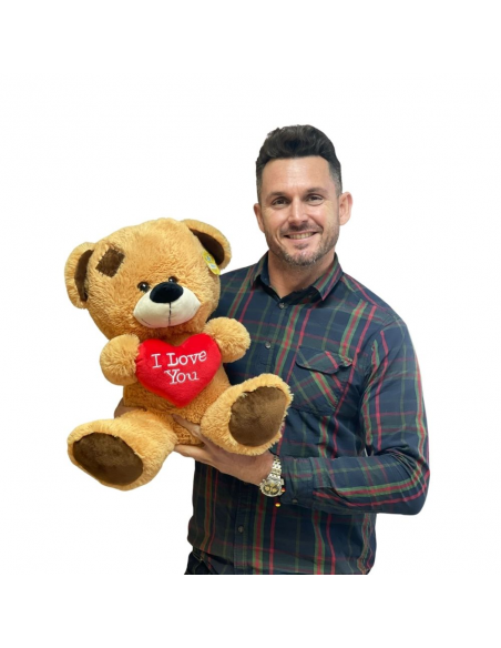 OSO VALENTIN CON CORAZÓN I LOVE YOU 43 CM