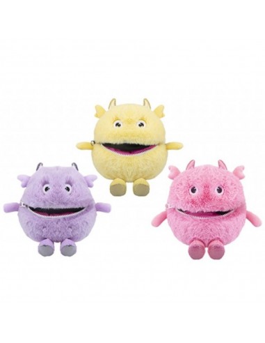 PELUCHE MONSTRUO BOCA CREMALLERA 21CM 3 COLORES