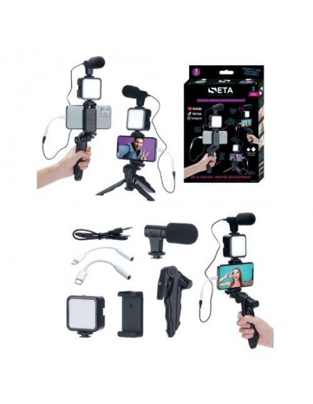 MICRO LUZ PARA MÓVIL REDES SOCIALES SETA 7PC VLOGGING KIT