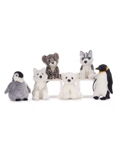 PELUCHES ANIMALES ARTICO 25CM: PINGÜINO, OSO POLAR, HUSKY...