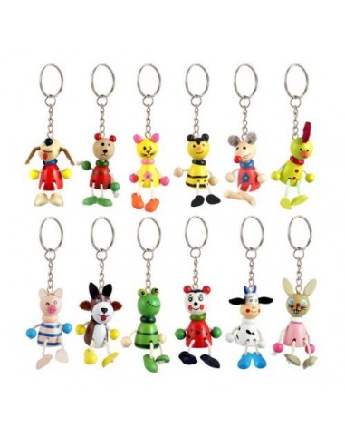 LLAVERO ANIMALES DE MADERA 12 MODELOS 5CM