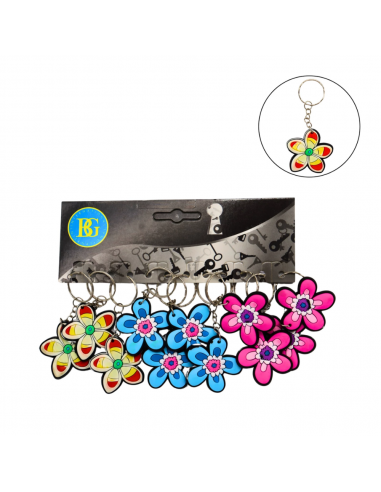 LLAVERO FLORES 4CM 3 COLORES