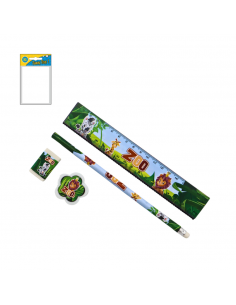 SET ESCOLAR ZOO 4 PECES 19CM