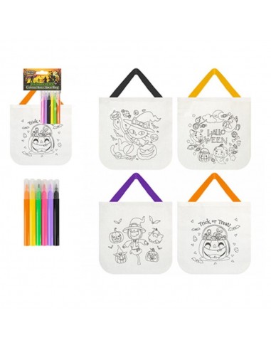 HALLOWEEN BOLSAS PARA COLOREAR 4 MODELOS