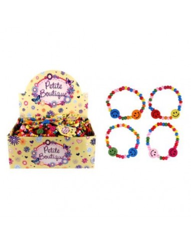 POLSERA DE COMPTES DE FUSTA MULTICOLOR SMILE FACE
