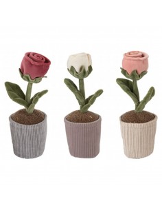 ROSA EN MACETA 24CM 3 MODELOS