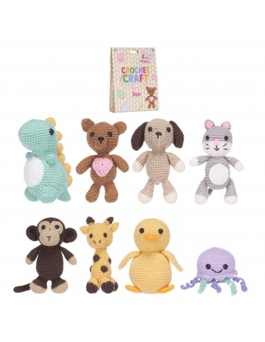 KIT ANIMAL EN CROCHET DIY 8 MODELS