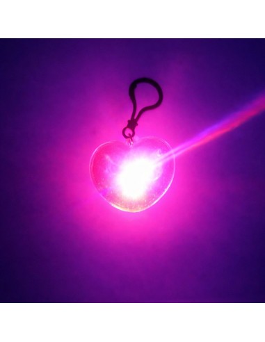 LLAVERO CORAZÓN 6CM CON LUZ 2 COLORES