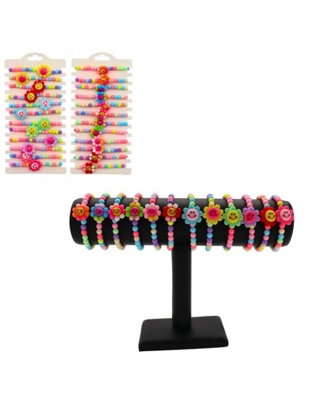 PULSERA FLORES FELICES 16CM BRAZALETE SURTIDO