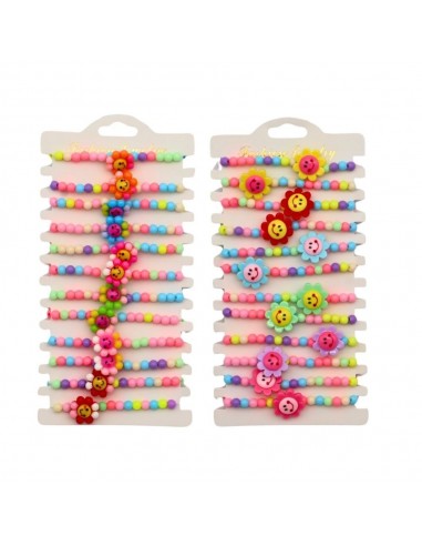 PULSERA FLORES FELICES 16CM BRAZALETE SURTIDO