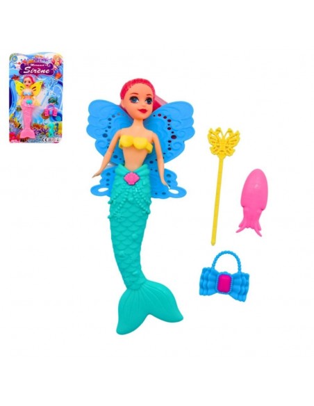 NINA SIRENA 20CM AMB ALES I ACCESSORIS