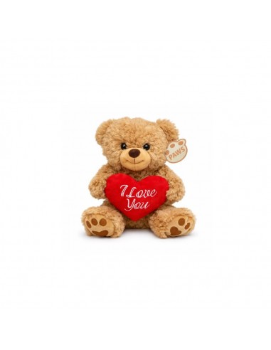 OS MARRÓ AMB COR 20CM "I LOVE YOU"