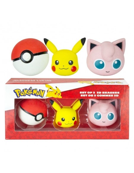 POKEMON GOMES D'ESBORRAR PACK DE 3 UNTS 16X8X4CM