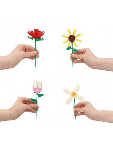 BLOQUE CONSTRUYE TU FLOR 12 MODELOS 14CM