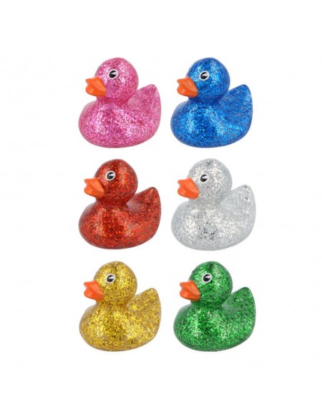 PATITOS GLITTER 5CM 6 COLORES