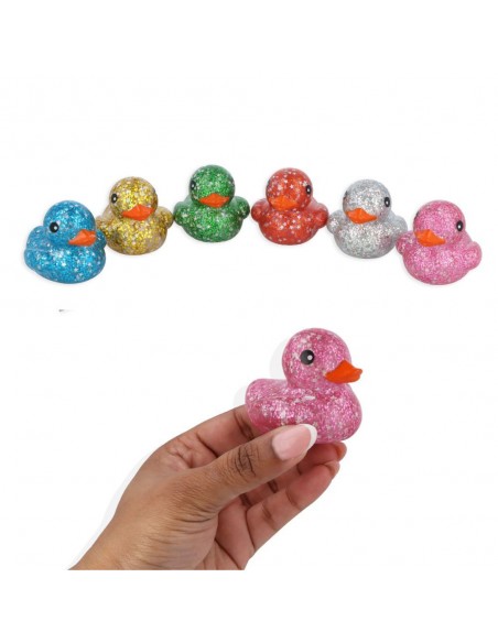 PATITOS GLITTER 5CM 6 COLORES