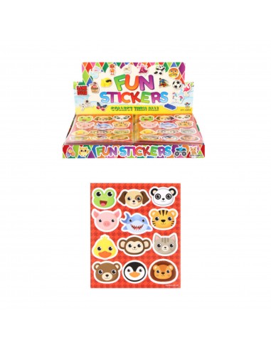 STICKERS DE ANIMALES 10X11,5CM EXPOSITOR (12xSTICKER)