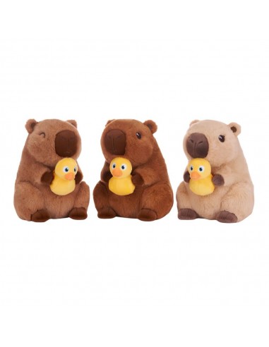 CAPIBARA CON PATO 21CM 3 COLORES SURTIDOS